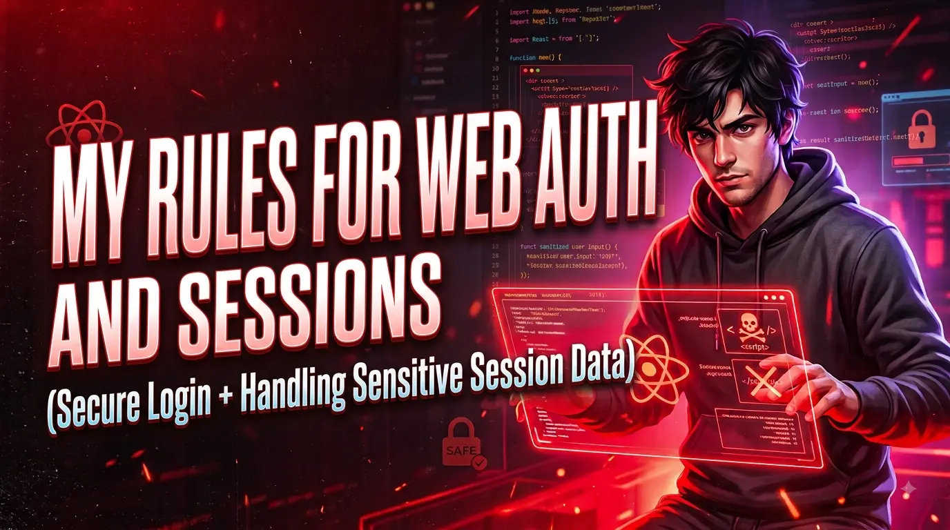 My Rules for Web Auth and Sessions
